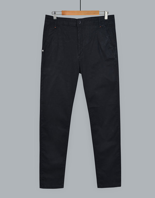 Men's Regular Fit Cotton Pant - Black