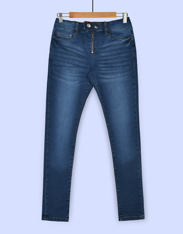 Women's Muse Looks High Straight Zip Jeans - Blue