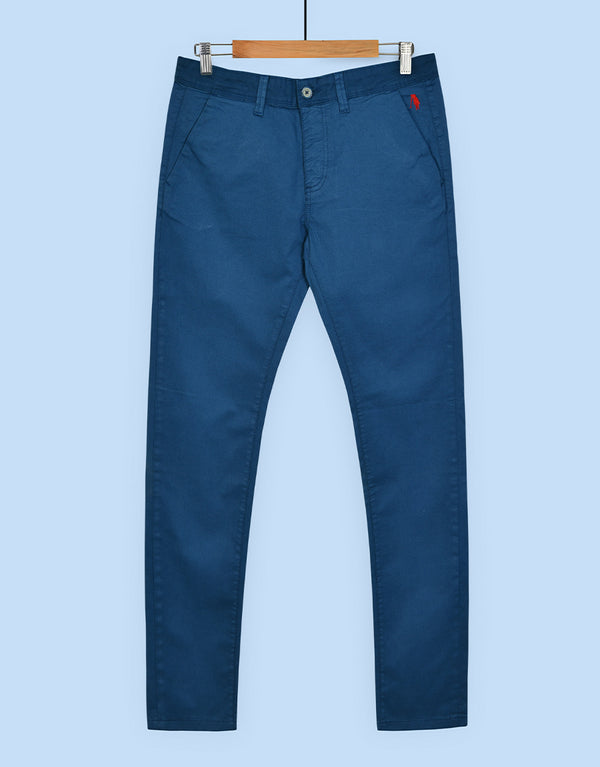 Men's Regular Fit Cotton Pant - Dark Blue
