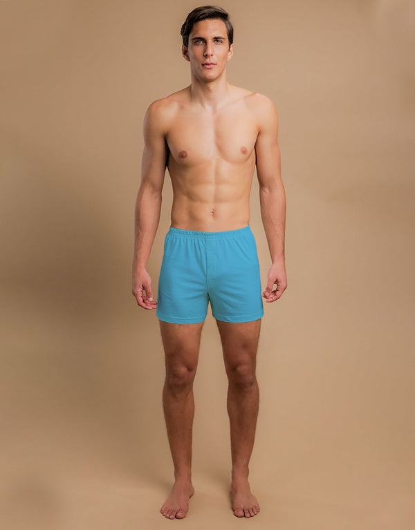 Men's Essential Boxer Shorts-Aqua
