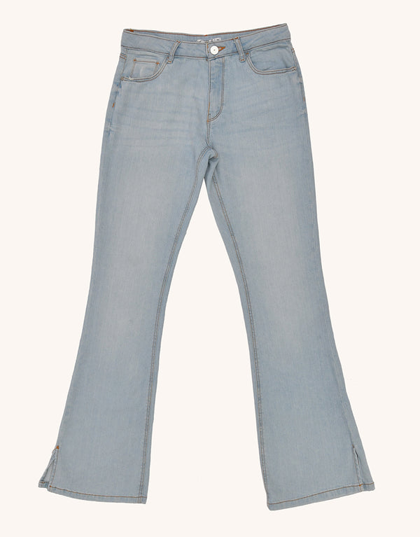Girl's high Wasted Flare Jean-Blue