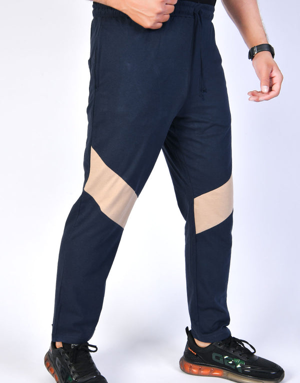 Men's Front Panel Summer Jersey Trouser-Blue Night