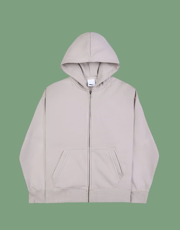 Men's Fleece Zipper Hoodie- Dark Grey