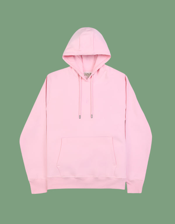 Men's Fleece Pullover Hoodie- Off White Pink