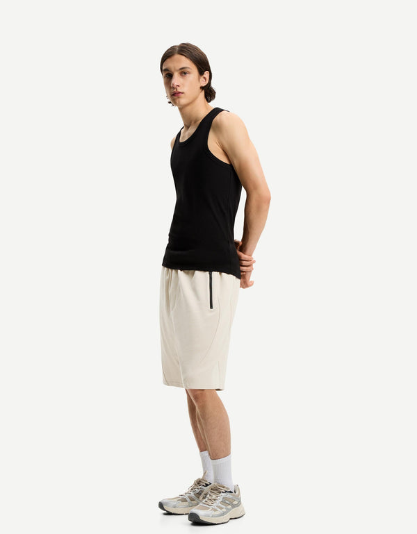Men's Zipper Short Beige