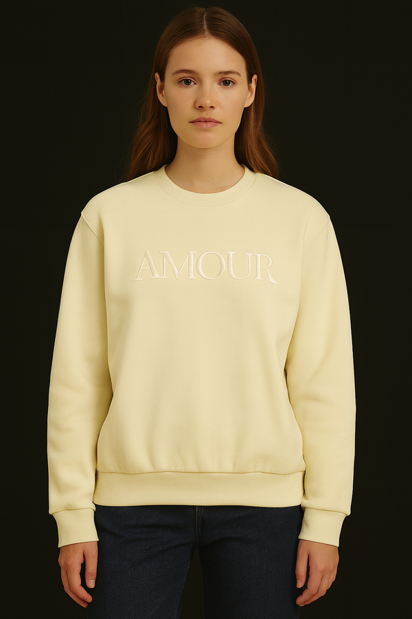 LADIES PRINTED SWEAT SHIRT AVORIO
