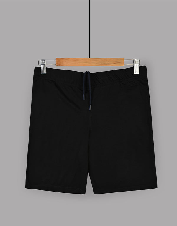 Men's Single Jersy Plain Shorts - Black