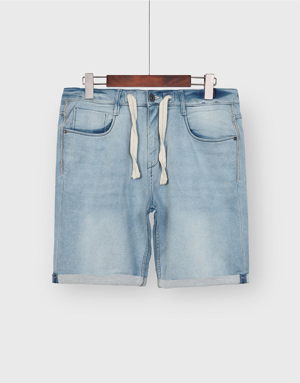 Men's Driverso Denim Jeans Shorts-Light Blue