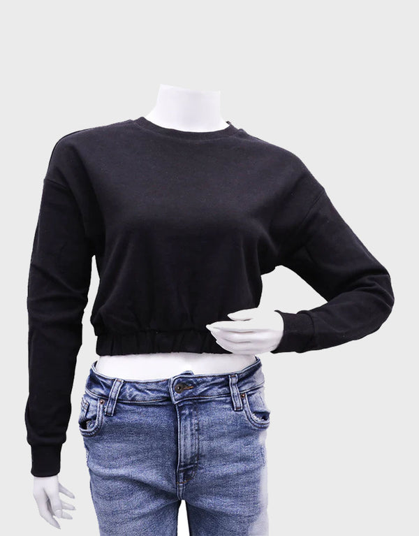 RSD WOMEN'S DENTON CROPPED SWEATSHIRT-BLACK