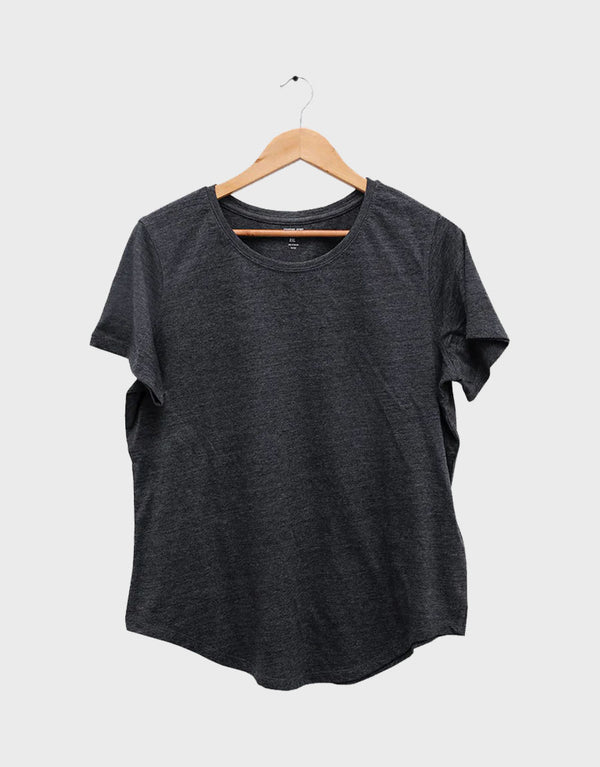 Women's Starting Point Short Sleeve Crew Neck Tee-Charcoal