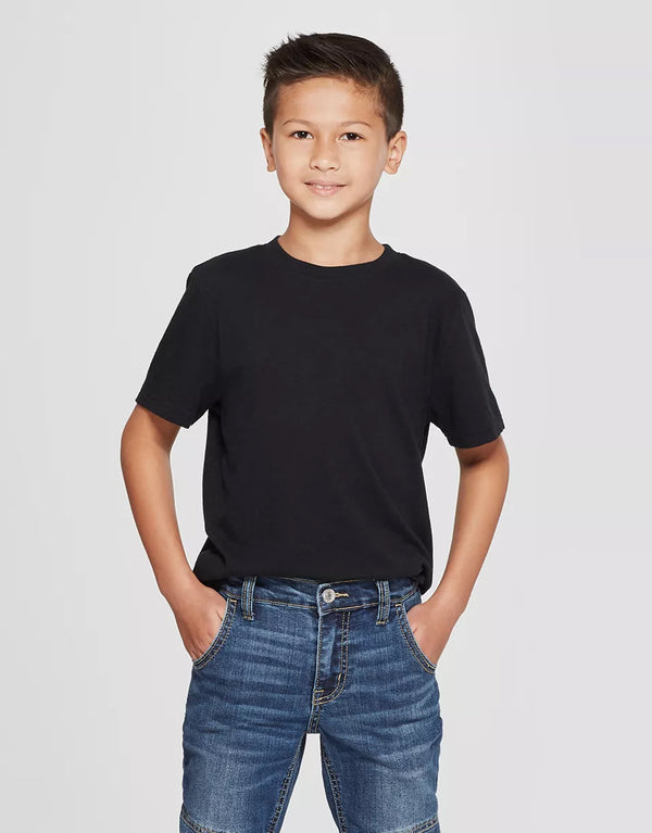 Kid's Solid T-Shirt - BLACK