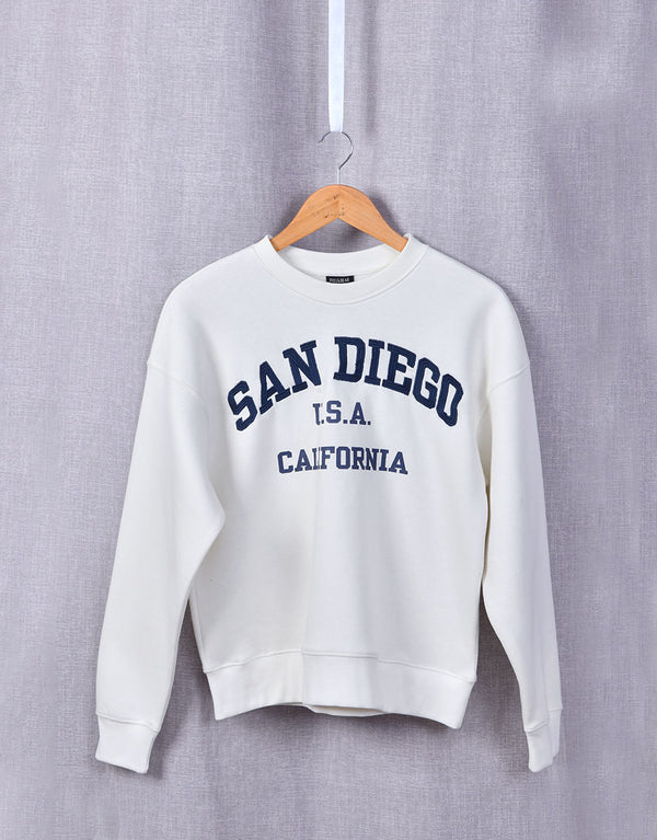 Unisex San Diego Crew Neck Sweatshirt-Off White