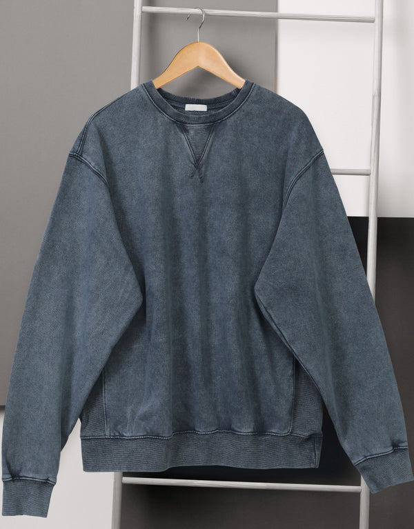 Men's Katin Crew Neck Relaxed Fit French Terry Cotton Sweatshirts-Navy