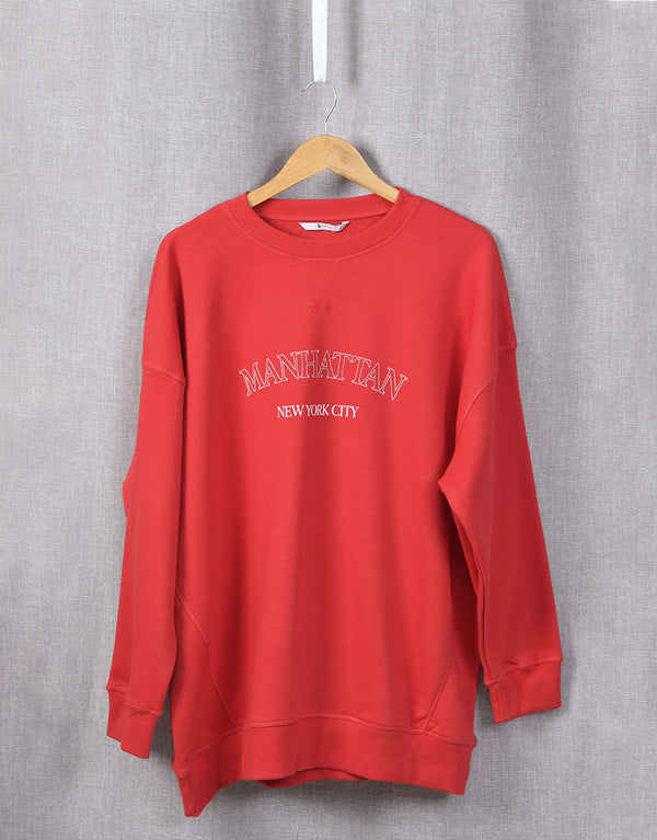 Ladies Sweatshirt, Red