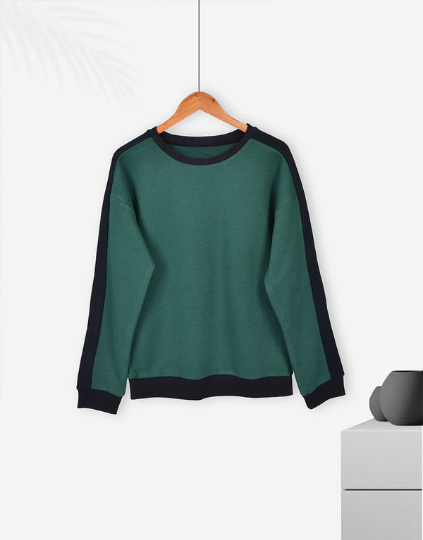Ladies Fleece Sweat Shirt-Green