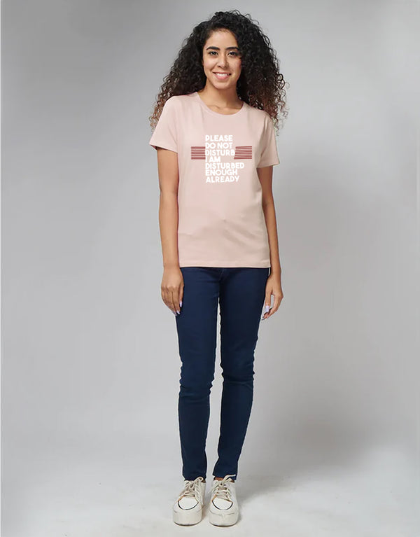 Women's Do Not Disturbed Printed Crew Neck Tee