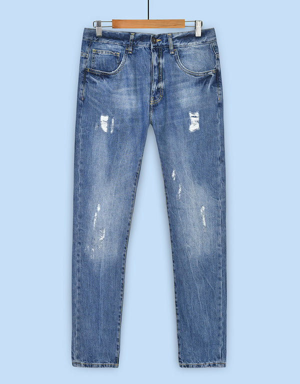 Men's Rough Denim Jeans-Blue
