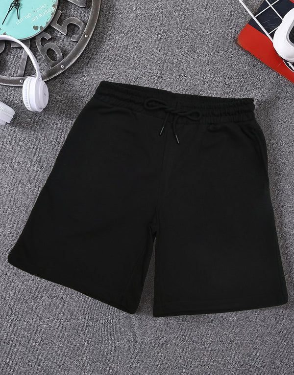 Men's Plain Terry Shorts-Black