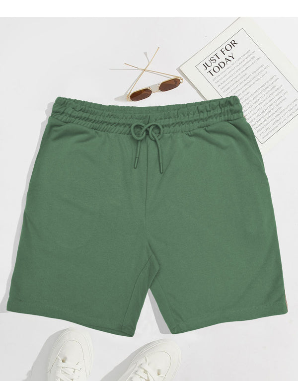 Men's Plain Terry Shorts-Green