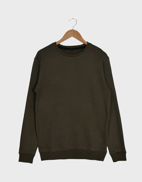Men's Plain Fleece Round Neck Sweatshirt