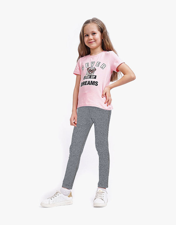 Classy Soft stretchable Legging For Kid's-Grey