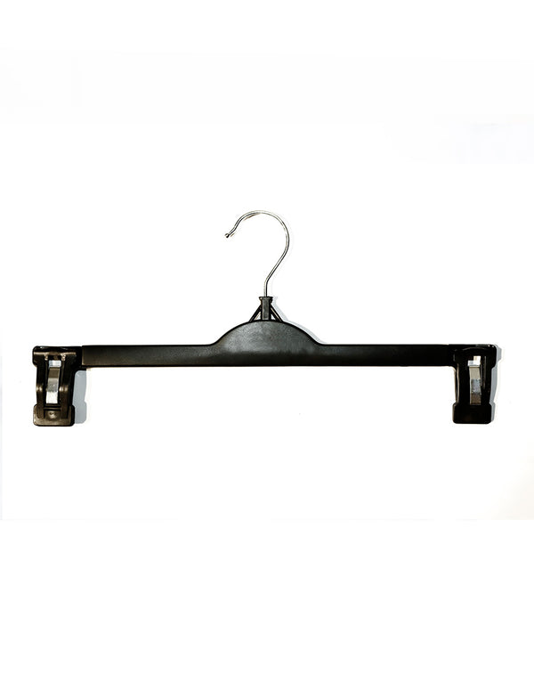 Solid Plastic With Durable Adjustable Clipper Hanger Fixed Clip Emb R-T Btm-Black