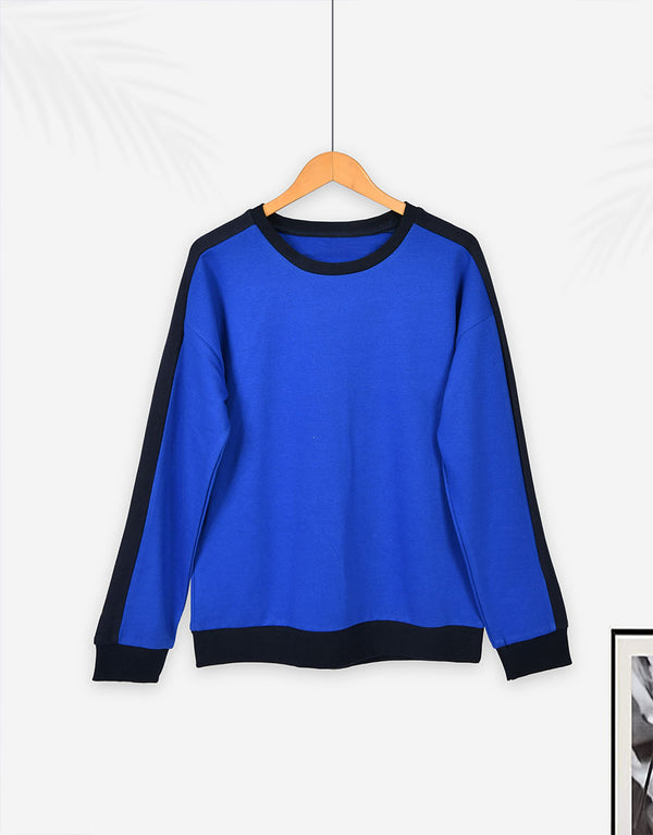 Ladies Fleece Sweat Shirt-Royal Blue
