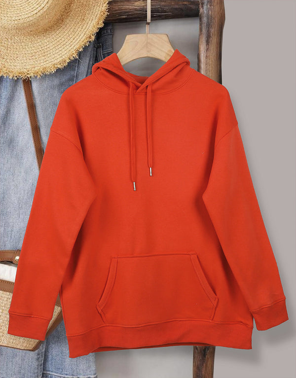 Unisex Fleece Pullover Hoodie-Orange