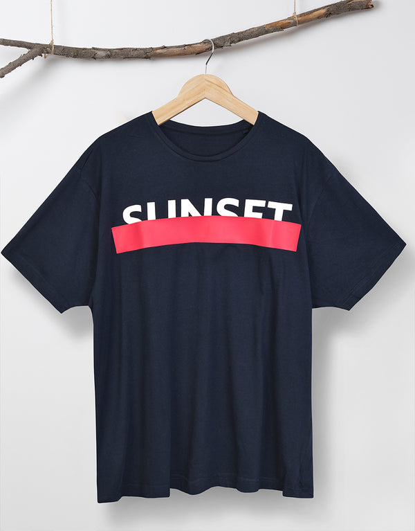 Sunset Identic More Clothing For Big & Tall Men T Shirt-Navy