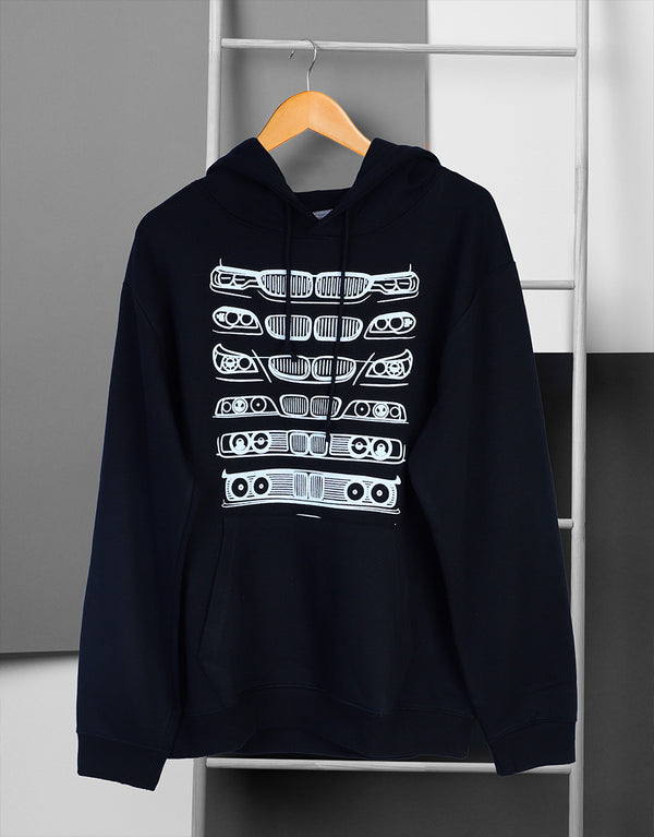 Men's Classic BMW Grill Evolution Printed Pullover Hoodie