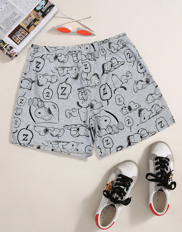 Men's Essential Boxer Shorts-Grey Printed