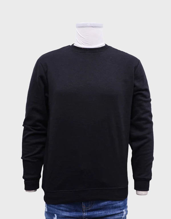 Men's Crew Neck Full Sleeve Fleece Sweatshirt- Navy