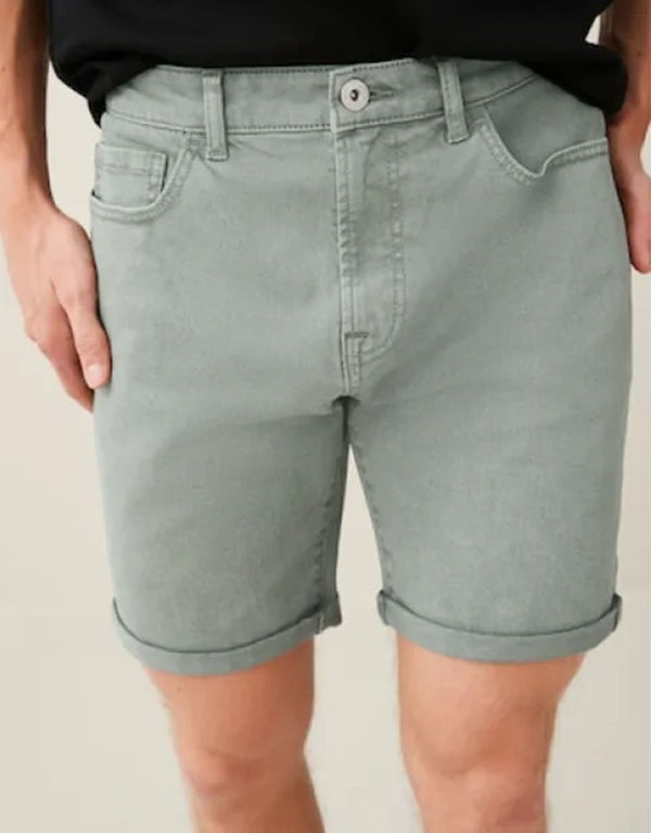 Men's GRG Denim Jeans Shorts-Light Green