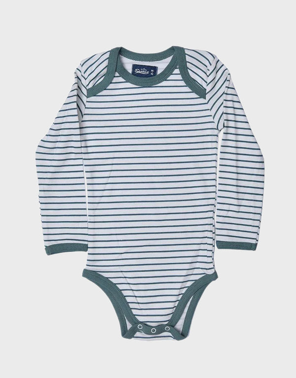 SSS Happy baby Peuplier Rompers-Green Stripe
