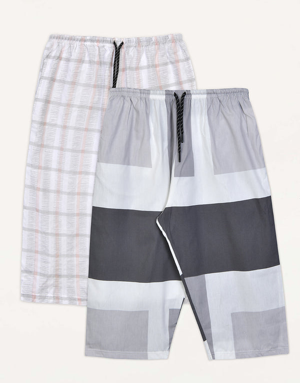 M-17 Men's Essential Assorted 3/4 Long Cotton Shorts-MULTI