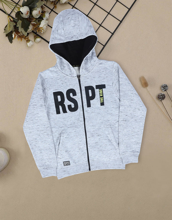 RSPT Kid's Impeccable Vibe4 Fleece Zipper Hoodie-Grey