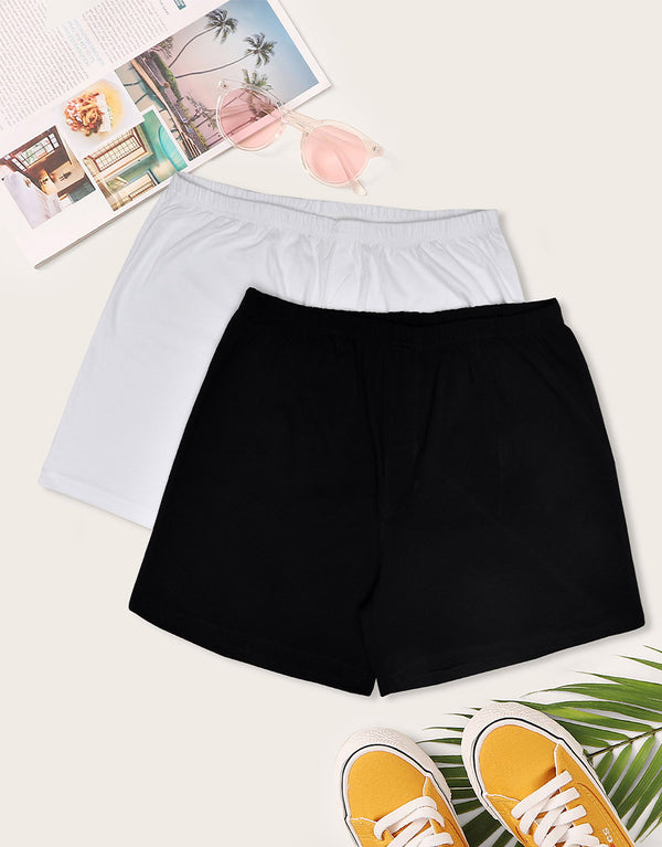 Pack Of 2 Men's Essentials boxer Shorts-Black/White