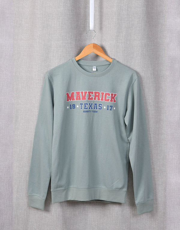 Men's Crew Neck Full Sleeve Graphic Sweat Shirt-Green