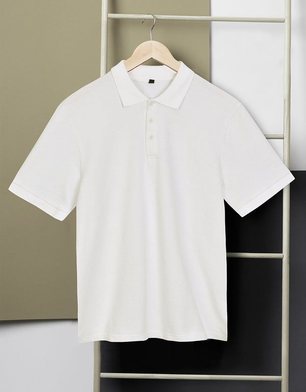 Men's Half Sleeve Polo Shirt - WHITE