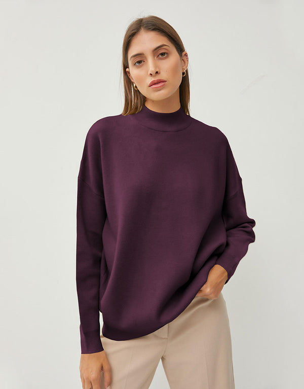 Ladies High Neck-Plum