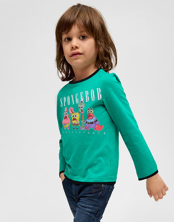 Kid's Printed Sweat Shirt Green