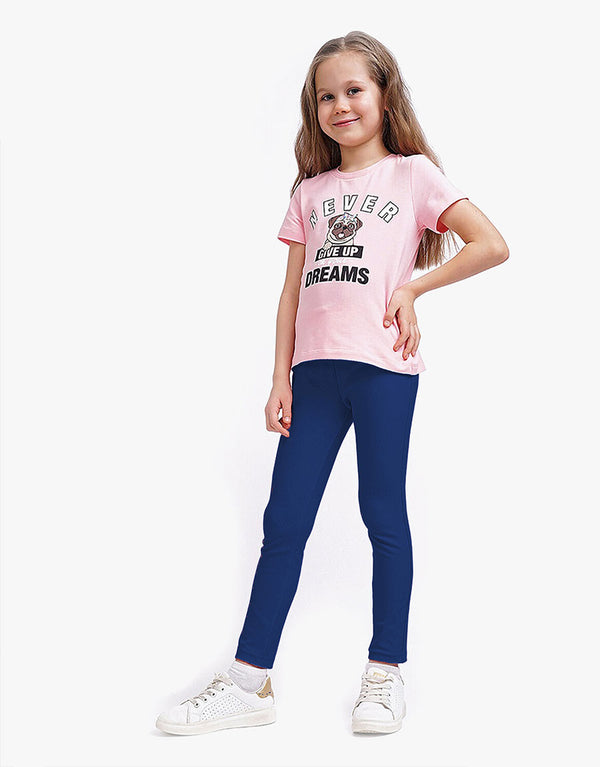 Classy Soft stretchable Legging For Kid's-Navy