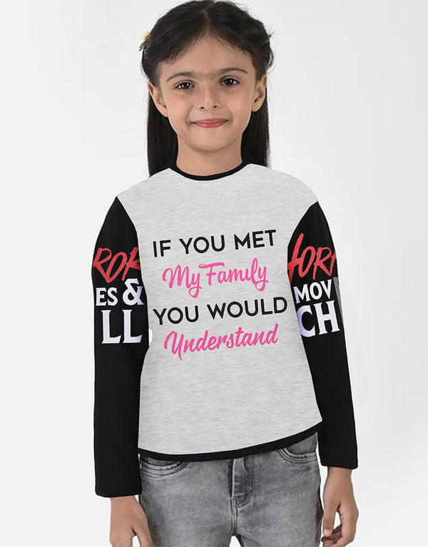 Kid's Printed Sweat Shirt Grey