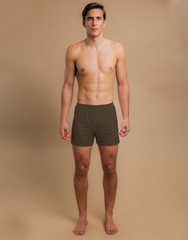 Men's Essential Boxer Shorts-Chocolate