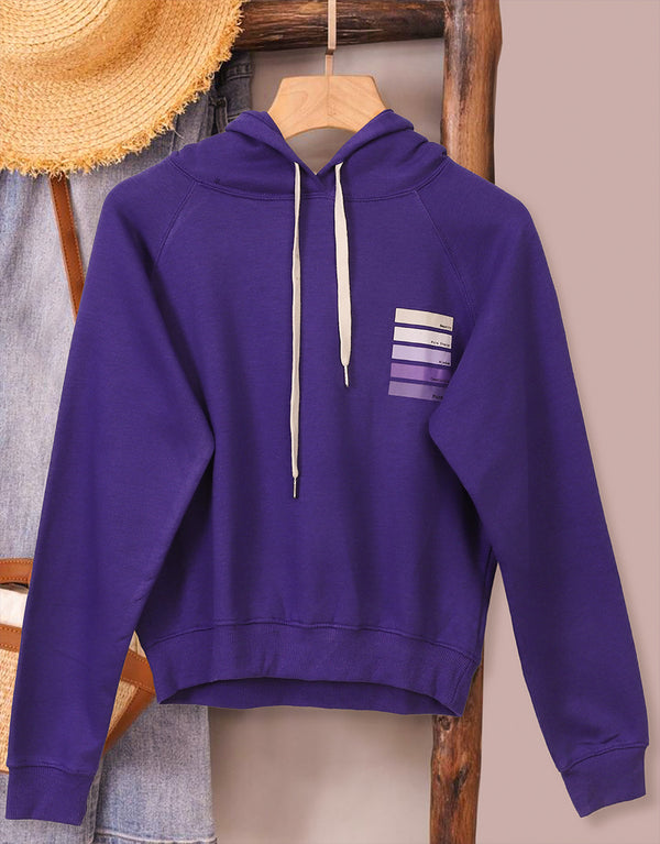 Women's Color Palette Printed Fleece Pullover Hoodie-Purple