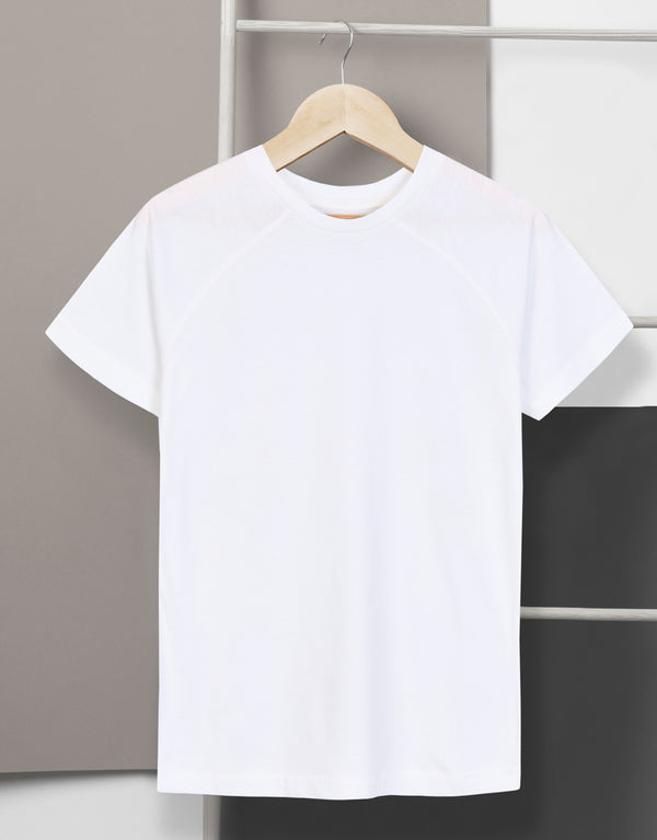 Women's Crew Neck Plain Tee Shirt - White