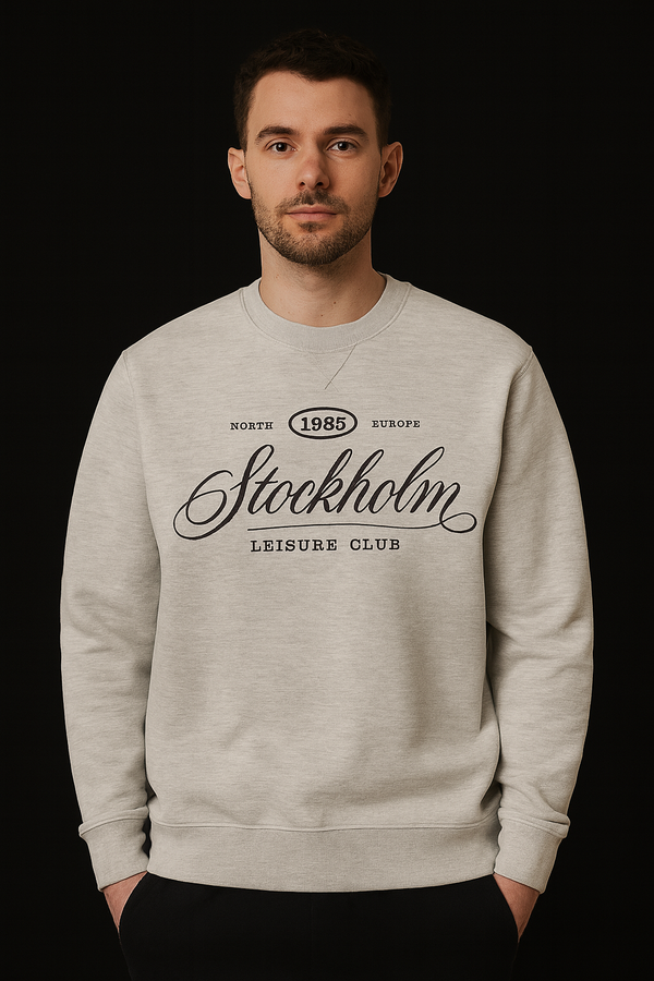 MEN'S PRINTED SWEAT SHIRT GREY
