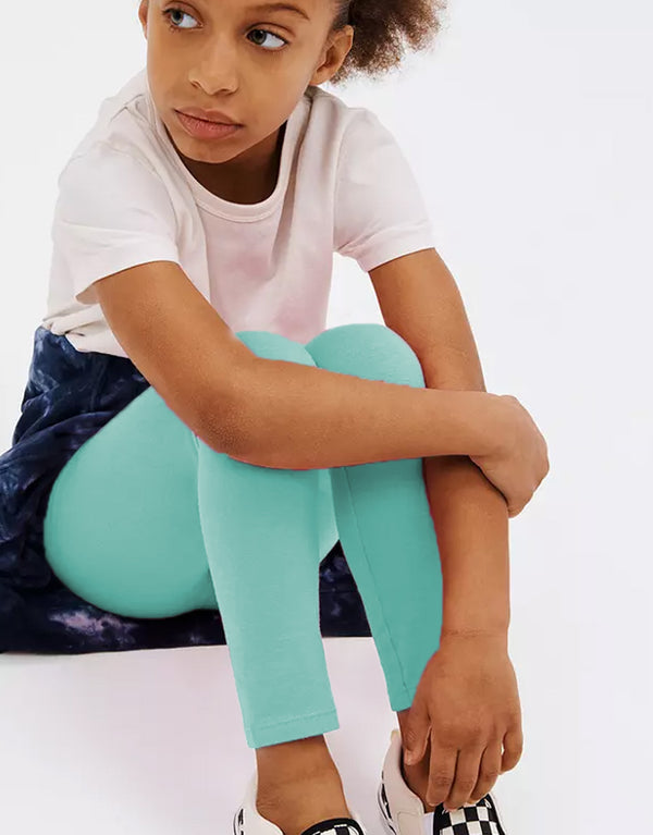 Soft & Stretch Jersey Legging Pant for Girls-Turquois