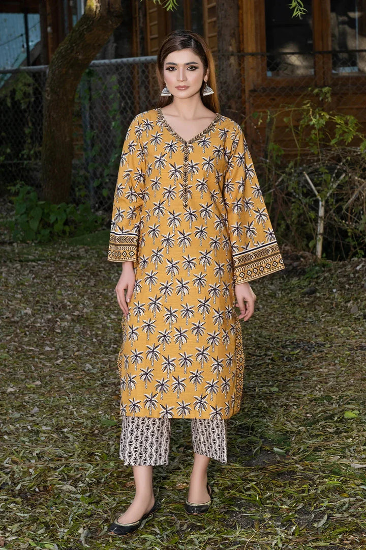 2PC Printed Unstitched Khaddar Shirt & Trouser KKH-3621 Printed KHAS STORES 