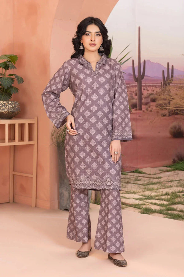 2PC Printed Unstitched Khaddar Shirt & Trouser KKH-3665 Printed KHAS STORES 